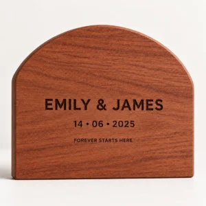 SIG-WED-001-MAH Mahogany Personalised Wedding & Anniversary Plaque