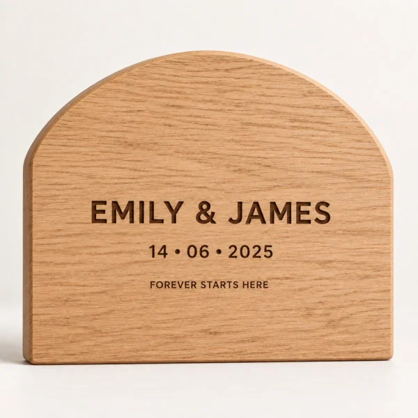 Oak Personalised Wedding & Anniversary Plaque