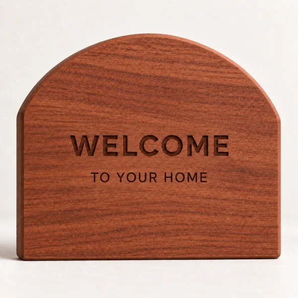 Mahogany Personalised Arched Welcome Sign