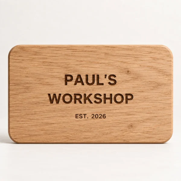 SIG-WORKSHOP-001-OAK Oak Personalised Workshop & Garage Sign