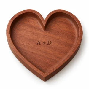 Mahogany Personalised Heart Catch-All Tray