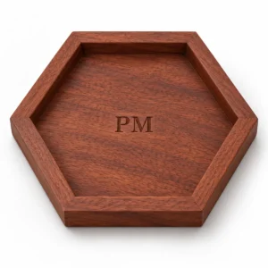 Mahogany Personalised Hexagon Catch-All Tray