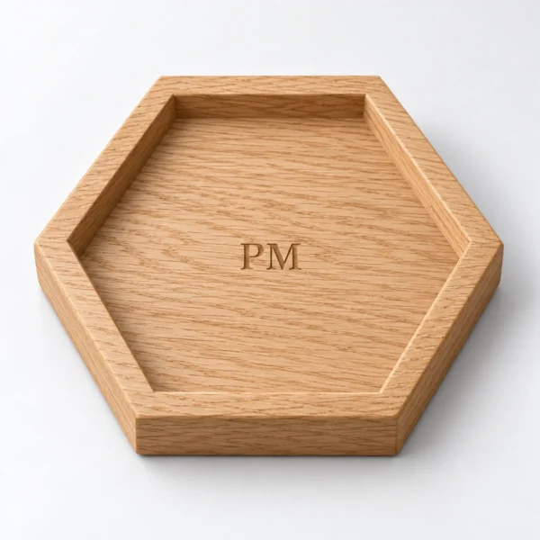 Oak Personalised Hexagon Catch-All Tray