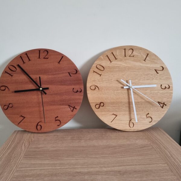 il_1588xN.7177616832_bymj.jpg Personalised Mahogany Clock with Numbers – Handmade Wooden Wall Clock