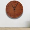 Personalised Mahogany Clock with 12, 3, 6 & 9 – Handmade Wooden Wall Clock