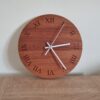 Personalised Mahogany Clock with Roman Numerals – Handmade Wooden Wall Clock