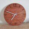 Personalised Mahogany Clock with 12, 3, 6 & 9 – Handmade Wooden Wall Clock