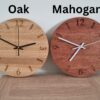Personalised Mahogany Clock with 12, 3, 6 & 9 – Handmade Wooden Wall Clock